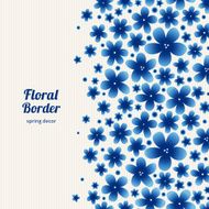 Bright floral border on light background N3