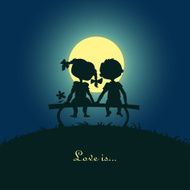 Silhouettes of boy and girl N3