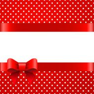 Greeting card with a red bow