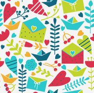 Sweet seamless pattern made of romantic signs