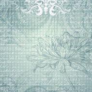 Grungy light blue background with flower