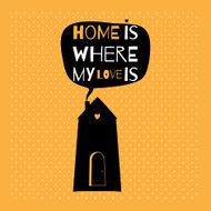 Romantic greeting card with quote about home and love N4