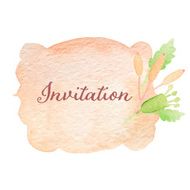 Save the date for holiday Watercolor hand drawn wedding invitation N2