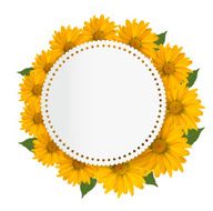 Celebration background with yellow flowers Vector