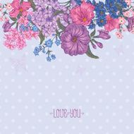 Beautiful Spring and Summer Floral Bouquet for Invitation Card N5