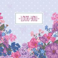 Beautiful Spring and Summer Floral Bouquet for Invitation Card N7