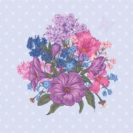 Beautiful Spring and Summer Floral Bouquet for Invitation Card N8