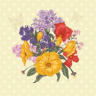 Beautiful Spring and Summer Floral Bouquet for Invitation Card N9