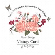 Beautiful Victorian Roses in Vintage Style for Invitation Card N6