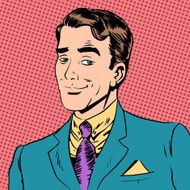 Elegant man a gentleman flirting love the look art pop N2