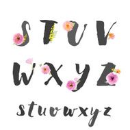 Hand drawn letters written with brush pen
