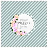 Marriage invitation card with place for text and pink flowers N6