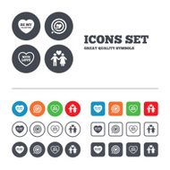 Valentine day love icons Target aim with heart N20