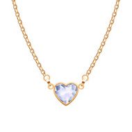 Golden chain necklace with heart diamond pendant