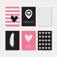 Set of love theme cards N2