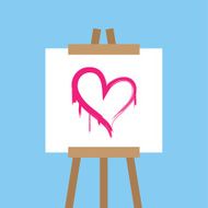 Canvas Easel Painted Heart