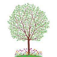 Summer tree with flowers