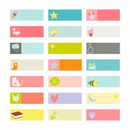 Set of cards notes and stickers with cute illustrations N52