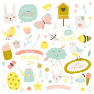 Cute print illustration with spring ans summer elements N5