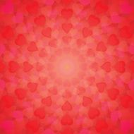 Abstract background of hearts arranged in a circle