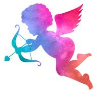 watercolor silhouette of an angel