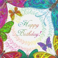 Colorful vector frame with butterflies N3