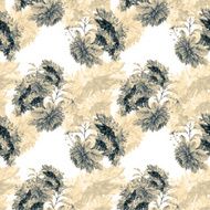 Seamless pattern with beautiful spring flowers and plants N2