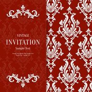 Vector Red Floral 3d Christmas and Invitation Background Template N2