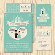 Vintage soft green theme wedding invitation N2