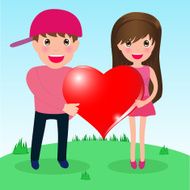 Couple in love whit big heart