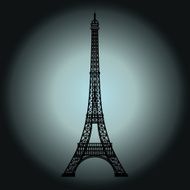 Eiffel Tower Icon Blue background Vector