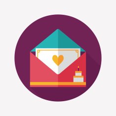 Happy birthday card flat icon with long shadow eps10 N56