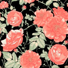 Vintage Seamless Romantic Roses Background