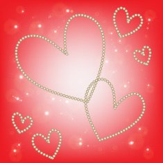 abstract magic white heart on red background