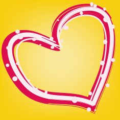 magic colorful heart on yellow background