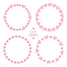 Frame of romantic hearts Beautiful vector illustration Background