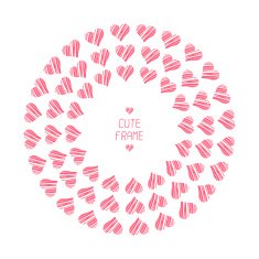 Frame of romantic hearts Beautiful vector illustration Background N2