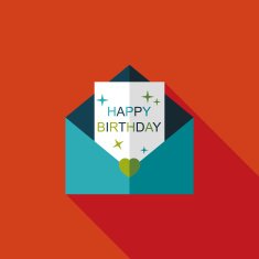 Happy birthday card flat icon with long shadow eps10 N62