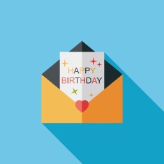 Happy birthday card flat icon with long shadow eps10 N63