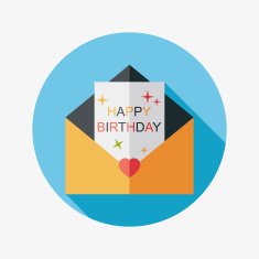 Happy birthday card flat icon with long shadow eps10 N65