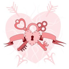 heart lock with keys