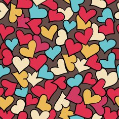 Seamless pattern of red hearts N4