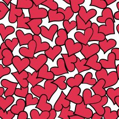 Seamless pattern of red hearts N5