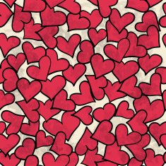 Seamless pattern of red hearts N6