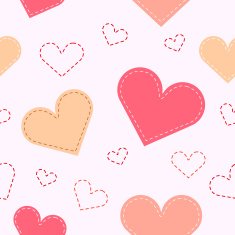 Vector seamless hearts background
