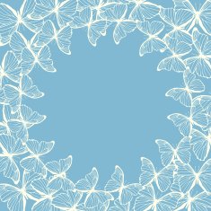 Round frame with decorative butterflies