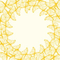 Round frame with decorative butterflies N3