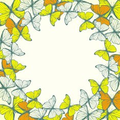 Round frame with decorative butterflies N5