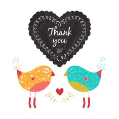 Thank you card with birds N2