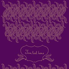 Invitation card with lace ornament Violet backdrop